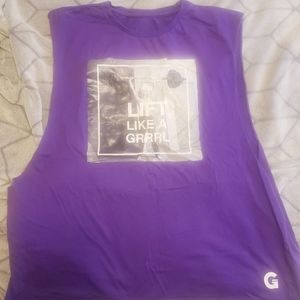 Grrrl clothing purple muscle tank top.